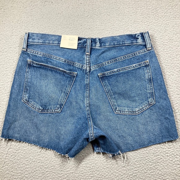 Universal Thread Denim Shorts Women 6 Blue Mid Rise 90s Baggy Raw Hem Button Fly - Picture 8 of 14